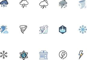 Unique Weather Icon Bundle A Collection of Atmospheric Visuals vector