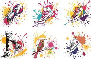 Artistic Ink Background Collection Abstract Modern and Aesthetic Designs vector