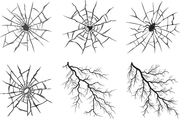 High Resolution Textures of Cracked Earth and Thunderbolt Veins