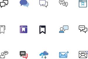 Messaging Icons Pack High Quality Chat and Message Icon Set vector