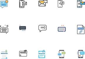 High Quality Messaging Icons Pack Chat and Message Icon Set vector