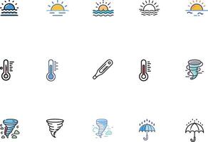 Unique Atmospheric Weather Icon Bundle A Collection of Visuals vector