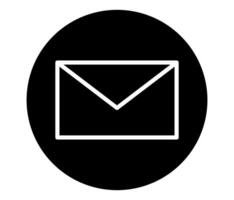 Simple Black and White Mail Envelope Icon Illustration for Communication vector