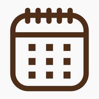 Minimalist Brown Calendar Icon Symbolizing Time Management and Planning vector