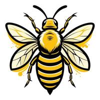 Cute Bee Flying Around with Happy Motion Effect vector