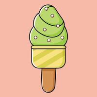 Cute kawaii ice cream illustration Design vector