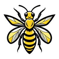 Smiling Kawaii Bee with Large Expressive Eyes vector