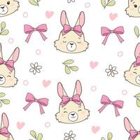 Easter Day Seamless Pattern with Coquette Bunny Seamless Pattern Seamless Pattern Fabric vector