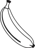 Banana,line art silhouette isolated on white background. vector