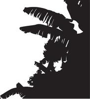 Banana Tree. silhouette illustration on white background. vector