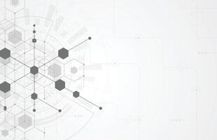 Abstract science template. Technology lines and dots connection background vector