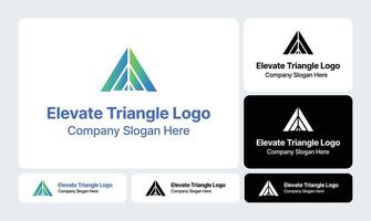 Elevate Triangle Logo- Ascending Triangular Design Symbolizing Growth vector