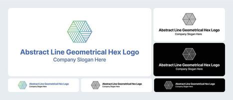 Abstract Line Geometrical Hex Logo vector