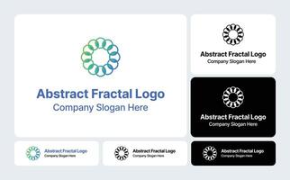 Abstract Fractal Logo Complex Geometric Pattern Design vector