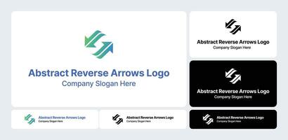 Abstract Reverse Arrows Logo Dynamic Directional Branding vector