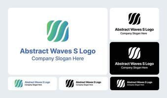 Abstract Waves S Logo Fluid Waveform Design vector