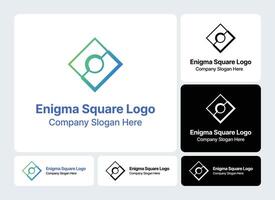 Enigma Square Logo- Mysterious and Intriguing Design vector