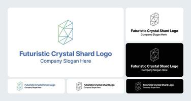 Futuristic Crystal Shard Logo- Sharp and Modern Design Elements vector