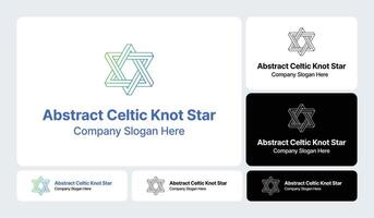 Abstract Celtic Knot Star Logo- Intricate Design Combining Tradition and Modernity vector
