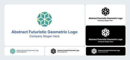 Abstract Futuristic Geometric Logo Innovative Modern Design vector