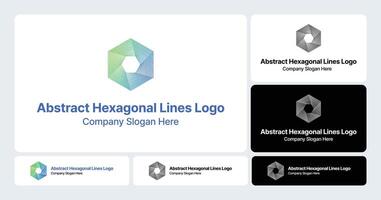 Abstract Hexagonal Lines Logo vector