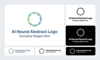 AI Neural Abstract Logo- Integrating Artificial Intelligence with Modern Design vector