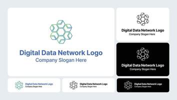 Digital Data Network Logo Design Modern and Connected vector