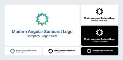 Modern Angular Sunburst Logo- Sharp and Radiant Design Elements vector