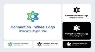 Connection Wheel Logo Circular Network Integration Design vector