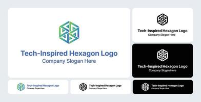 Tech-Inspired Hexagon Logo vector