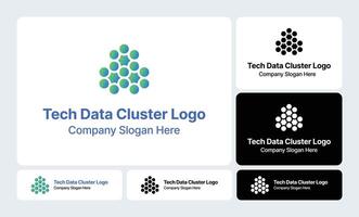 Tech Data Cluster Logo Design - Innovative and Modern Branding vector