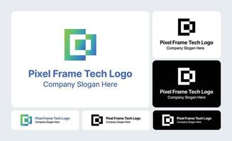 Pixel Frame Tech Logo- Bridging Technology and Artistry vector