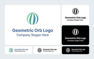 Geometric Orb Logo - Spherical Geometric Design vector