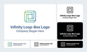 Infinity Loop-Box Logo - Endless Loop Box Design vector