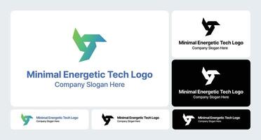 Minimal Energetic Tech Logo - Dynamic Modern Branding vector