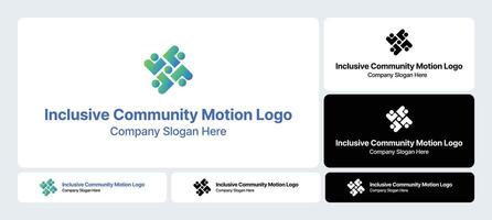 Inclusive Community Motion Logo Dynamic Social Unity Branding vector