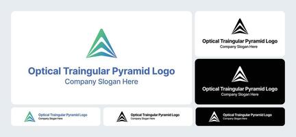 Optical Triangular Pyramid Logo - Mesmerizing Geometric Branding vector