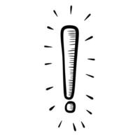 Doodle sketch style of Hand drawn exclamation point illustration. vector