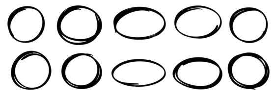 Hand drawn cartoon circle line illustration doodle sketch style for concept design . vector