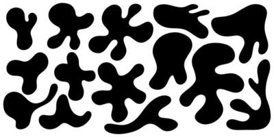 Organic blob, blot. Random blob organic geometric round pattern isolated on white background. Random blotch, inkblot . vector