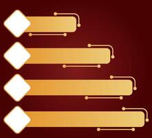 Message boxes of different lengths, gold design vector