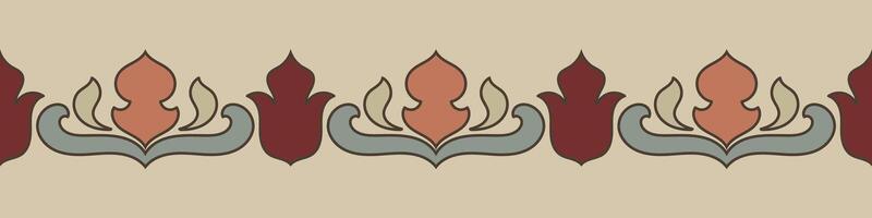 Vintage floral abstract lines for fabric borders, carpet borders vector