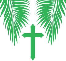 palm tree and cross vector