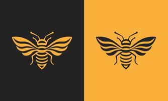 Bee illustration with floral design on background vector