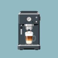 Modern Espresso Machine Making Latte vector