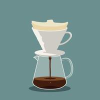 Dripper and Carafe Coffee Setup - Graphic vector