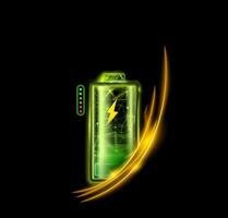 low poly battery with low and high energy levels charge indicators isolated on background vector