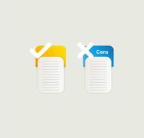 pros and cons mark checklist signs approval badge illustration vector