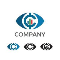 Letter C with Finance Eye logo design template vector