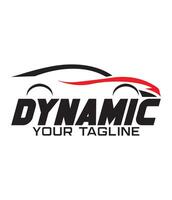Dynamic car logo design template vector
